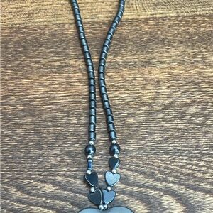 Hematite heart neckpiece